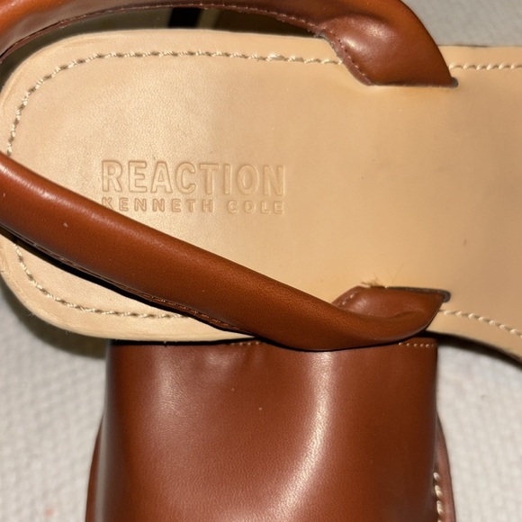 Kenneth Cole Reaction Fine Glass Brown Leather Women's Sandals Size 11 - Picture 2 of 14